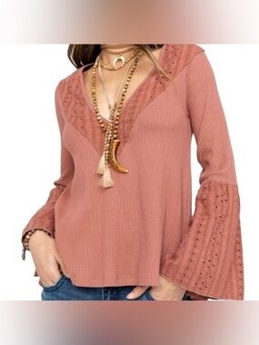 Free People Parisian Nights Waffle Knit Top